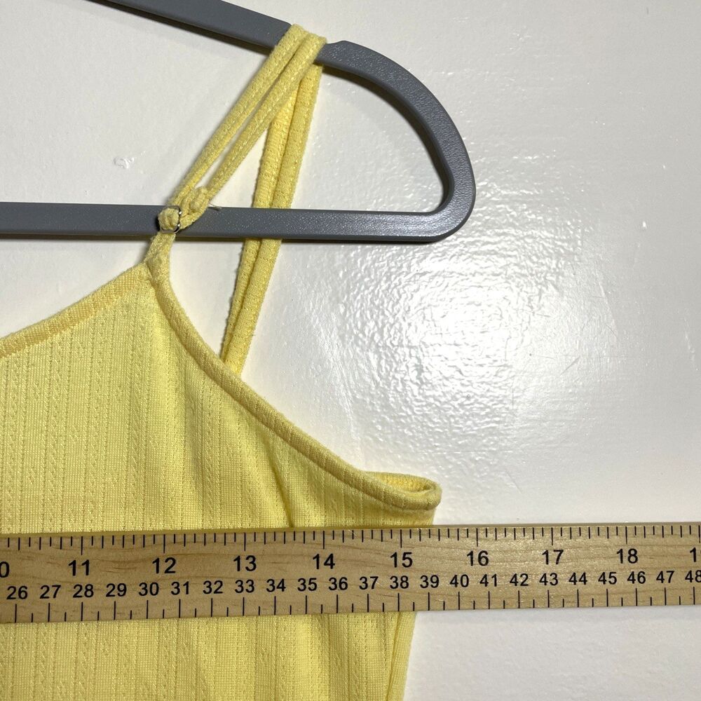 By Anthropologie Women's Ribbed Knit Maxi Dress Yellow Medium Stretchy Casual - Picture 5 of 8